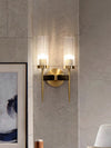 Full copper glass bedside aisle wall lamp