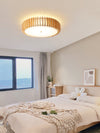 Japanese style solid wood round ceiling lamp