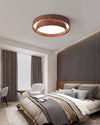 Japanese walnut color double-layer ceiling lamp