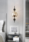 Retro bedside glass long pole wall lamp