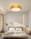 Japanese style solid wood round ceiling lamp