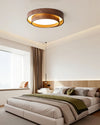 Japanese walnut color double-layer ceiling lamp