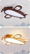 Solid wood aircraft ceiling lamp