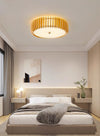 Japanese style solid wood round ceiling lamp