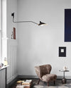 Retro personality long pole rotatable wall lamp