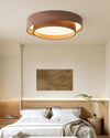 Japanese walnut color double-layer ceiling lamp