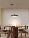 Walnut wood grain ceiling lamp with movable swing arm