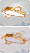 Solid wood aircraft ceiling lamp