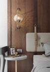 Retro bedside glass long pole wall lamp