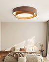 Japanese walnut color double-layer ceiling lamp