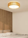 Japanese style solid wood round ceiling lamp