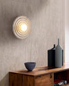 Nordic resin circle corrugated wall lamp