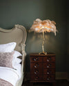 All copper ostrich feather table lamp