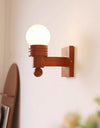 Medieval style solid wood ball wall lamp