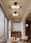 Retro walnut color aisle ceiling lamp