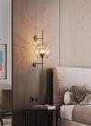 Retro bedside glass long pole wall lamp