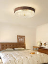 American retro round glass bedroom ceiling lamp