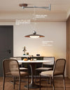 Walnut wood grain ceiling lamp with movable swing arm