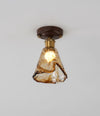 Walnut grain glass corridor ceiling lamp