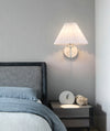 Pleated fabric bedroom bedside wall lamp