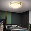 All copper round glass bedroom ceiling lamp