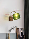 Japanese style retro glass bedroom bedside wall lamp