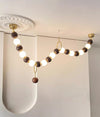 Medieval style long strip solid wood ball chandelier