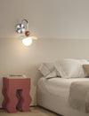 Cream style movable bedside wall lamp