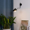 Retro personality long pole rotatable wall lamp