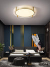 All copper round glass bedroom ceiling lamp