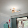 Cartoon dinosaur solid wood ceiling lamp