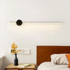 Minimalist solid wood strip LED wall light