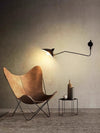 Retro personality long pole rotatable wall lamp