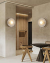 Nordic resin circle corrugated wall lamp