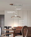 Walnut wood grain ceiling lamp with movable swing arm