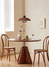 Vintage walnut wood grain dining room chandelier