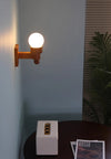 Medieval style solid wood ball wall lamp