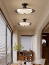 Retro walnut color aisle ceiling lamp