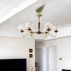 French solid wood fabric chandelier