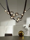 Postmodern creative restaurant leather belt chandelier