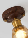 Walnut grain glass corridor ceiling lamp