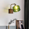 Japanese style retro glass bedroom bedside wall lamp