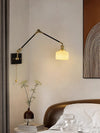 Medieval style bedroom bedside retro movable rocker arm wall lamp
