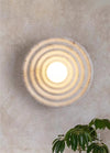 Nordic resin circle corrugated wall lamp