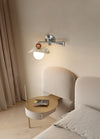 Cream style movable bedside wall lamp