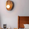 Vintage solid wood bedside corridor wall lamp