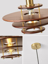 Medieval style vintage chandelier solid wood flying saucer