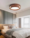 Japanese walnut color double-layer ceiling lamp