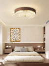 American retro round glass bedroom ceiling lamp