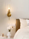 Full copper glass bedside aisle wall lamp